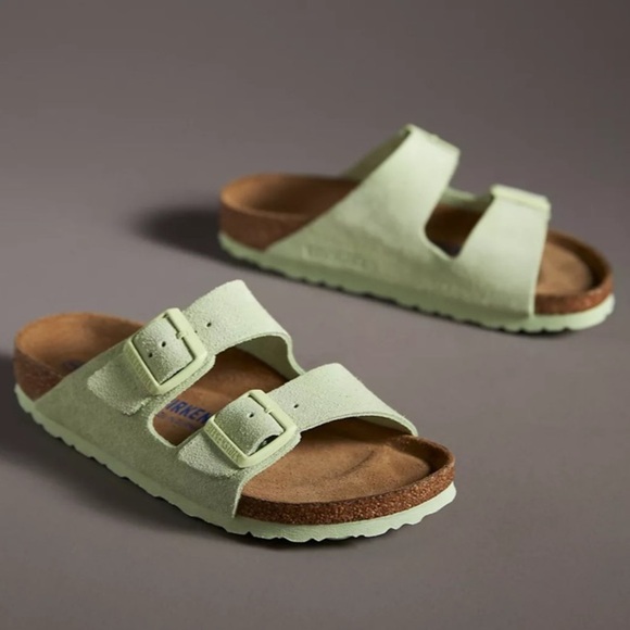 NWT! BIRKENSTOCK Suede Soft Footbed Sandals! - Picture 1 of 16